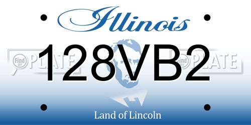 128VB2 Illinois License Plate