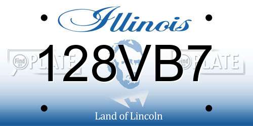 128VB7 Illinois License Plate