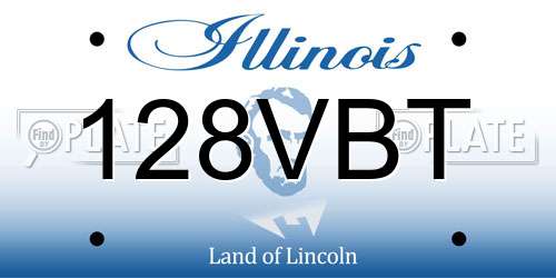 128VBT Illinois License Plate