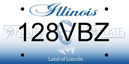 128VBZ Illinois License Plate