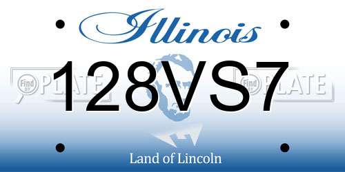 128VS7 Illinois License Plate