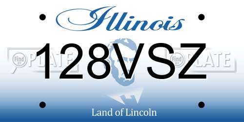 128VSZ Illinois License Plate