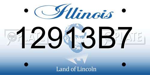 12913B7 Illinois License Plate