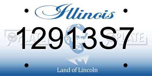 12913S7 Illinois License Plate