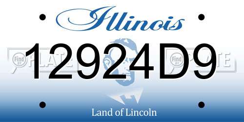 12924D9 Illinois License Plate