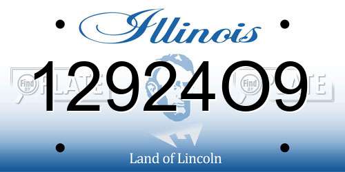 12924O9 Illinois License Plate