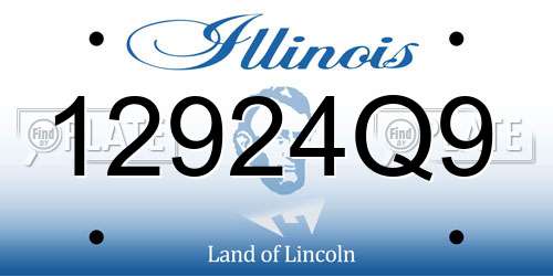 12924Q9 Illinois License Plate