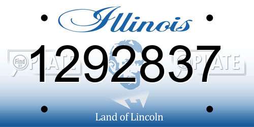 1292837 Illinois License Plate