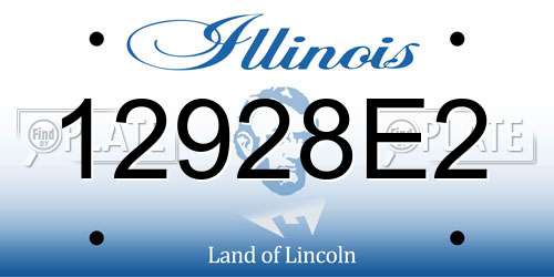 12928E2 Illinois License Plate