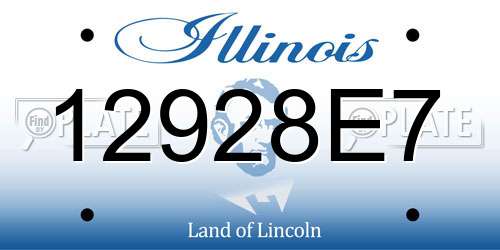 12928E7 Illinois License Plate