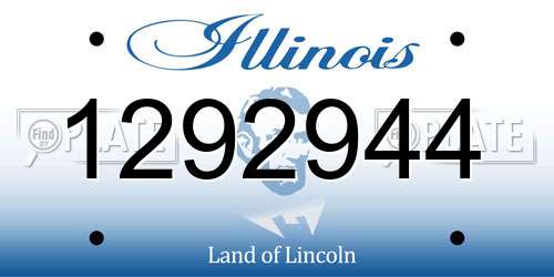 1292944 Illinois License Plate