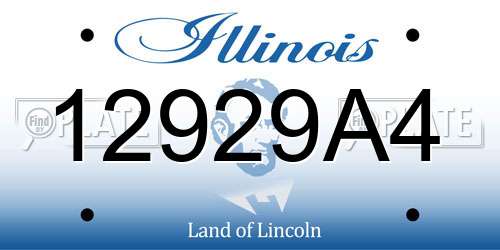 12929A4 Illinois License Plate