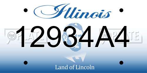 12934A4 Illinois License Plate
