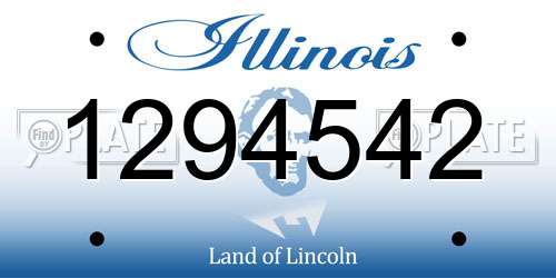 1294542 Illinois License Plate