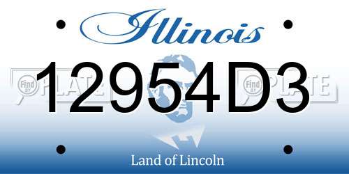 12954D3 Illinois License Plate