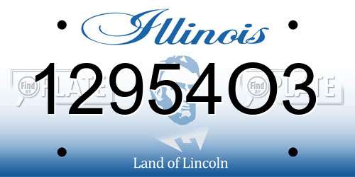 12954O3 Illinois License Plate