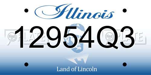12954Q3 Illinois License Plate