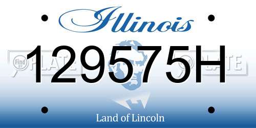 129575H Illinois License Plate