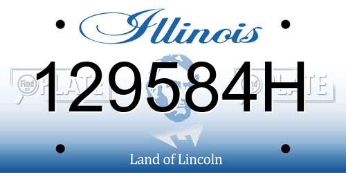 129584H Illinois License Plate