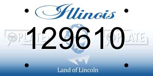 129610 Illinois License Plate