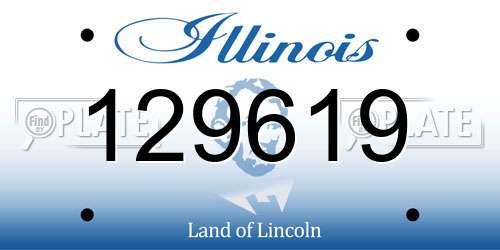 129619 Illinois License Plate