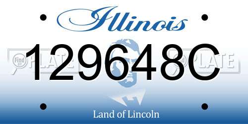 129648C Illinois License Plate