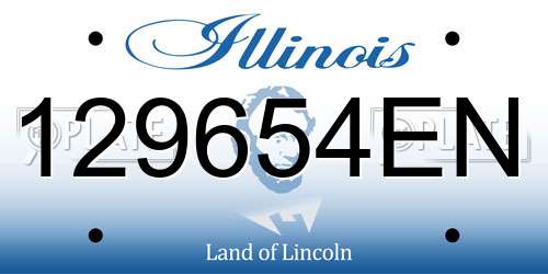 129654EN Illinois License Plate