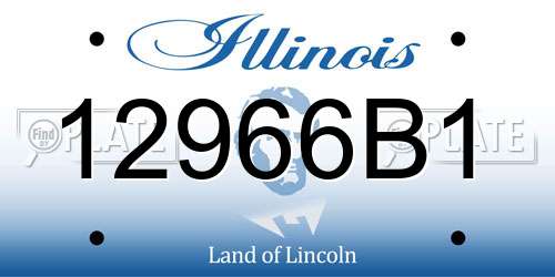 12966B1 Illinois License Plate