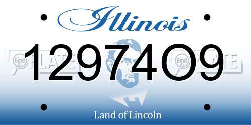 12974O9 Illinois License Plate