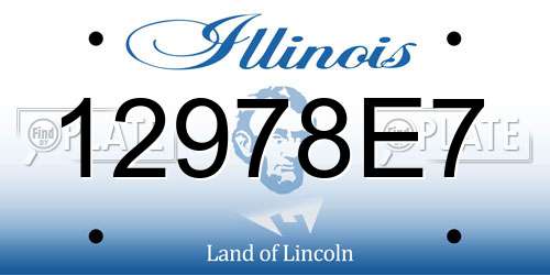 12978E7 Illinois License Plate
