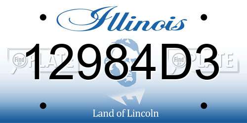 12984D3 Illinois License Plate