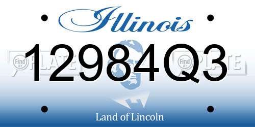 12984Q3 Illinois License Plate