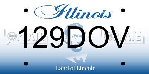 129DOV Illinois License Plate