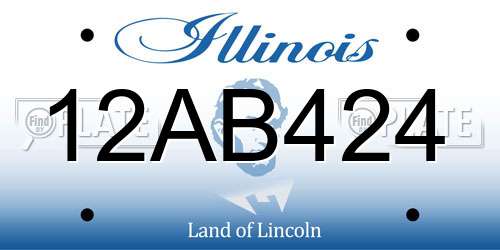 12AB424 Illinois License Plate