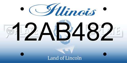 12AB482 Illinois License Plate