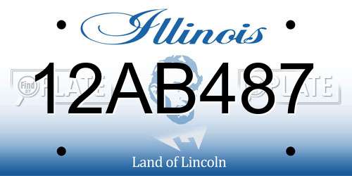 12AB487 Illinois License Plate
