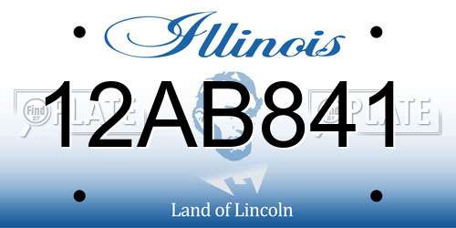 12AB841 Illinois License Plate