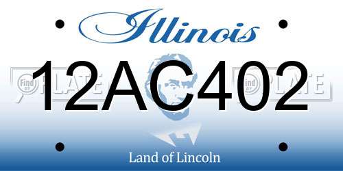 12AC402 Illinois License Plate