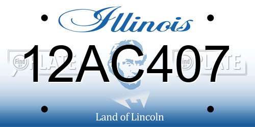 12AC407 Illinois License Plate