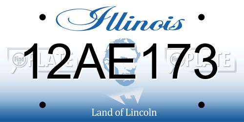 12AE173 Illinois License Plate