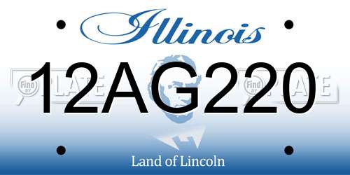 12AG220 Illinois License Plate