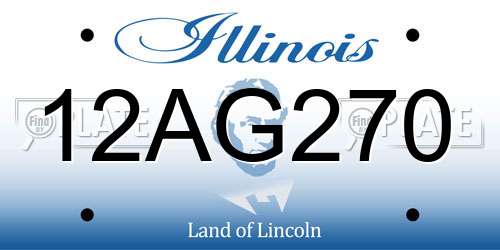 12AG270 Illinois License Plate