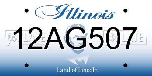 12AG507 Illinois License Plate