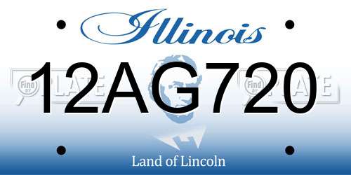 12AG720 Illinois License Plate