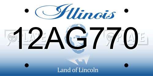 12AG770 Illinois License Plate