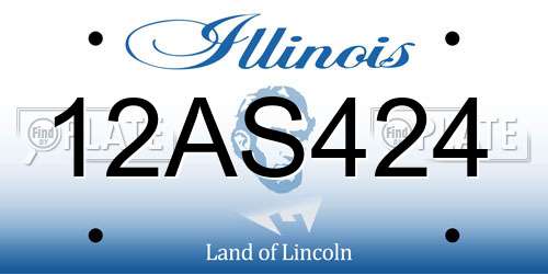 12AS424 Illinois License Plate