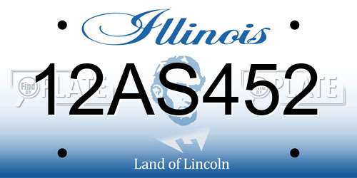 12AS452 Illinois License Plate