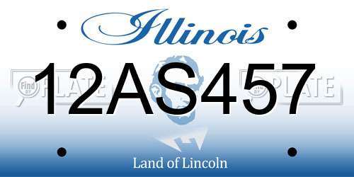 12AS457 Illinois License Plate