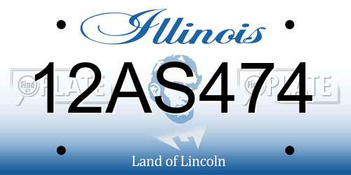 12AS474 Illinois License Plate
