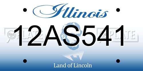 12AS541 Illinois License Plate